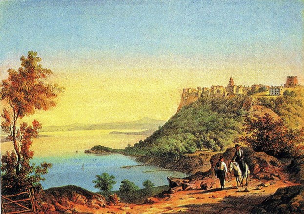 August Tischbein - August Selb, panorama Omišlja, 1867. godine